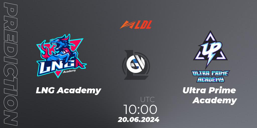 Prognose für das Spiel LNG Academy VS Ultra Prime Academy. 20.06.2024 at 10:00. LoL - LDL 2024 - Stage 3