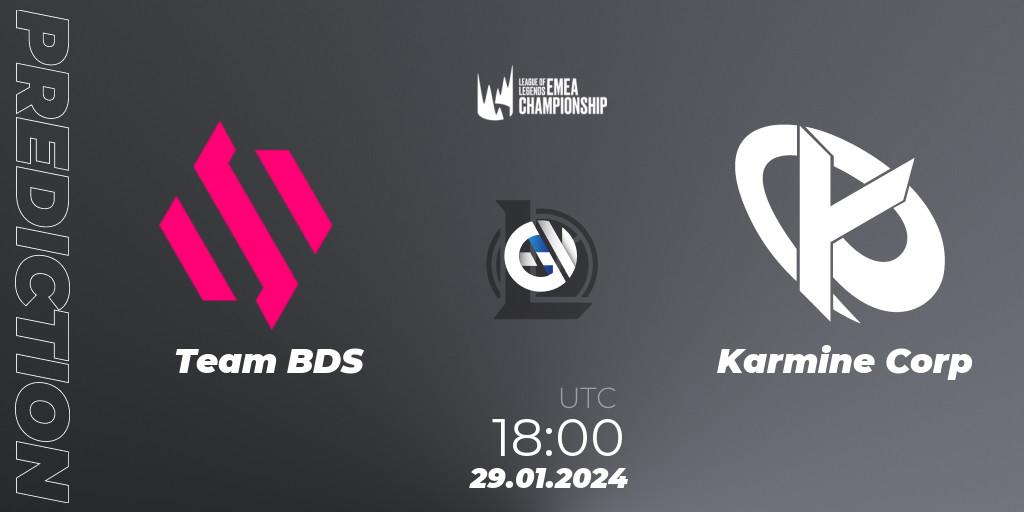 Prognose für das Spiel Team BDS VS Karmine Corp. 29.01.24. LoL - LEC Winter 2024 - Regular Season