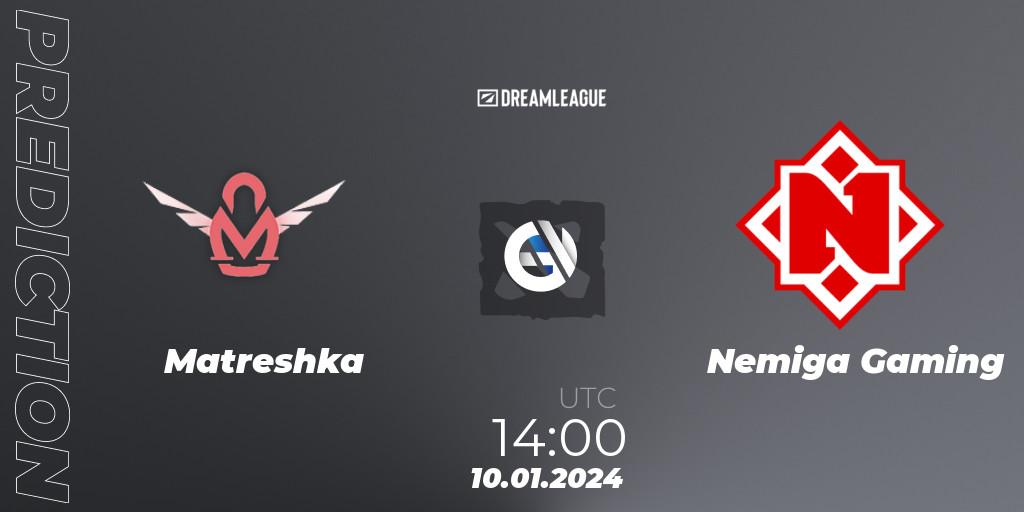 Prognose für das Spiel Matreshka VS Nemiga Gaming. 10.01.24. Dota 2 - DreamLeague Season 22: Eastern Europe Open Qualifier #1
