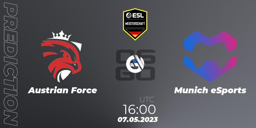 Prognose für das Spiel Austrian Force VS Munich eSports. 07.05.23. CS2 (CS:GO) - ESL Meisterschaft: Spring 2023 - Division 2