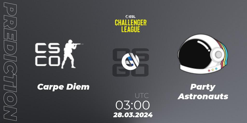 Prognose für das Spiel Carpe Diem VS Party Astronauts. 28.03.24. CS2 (CS:GO) - ESL Challenger League Season 47: North America