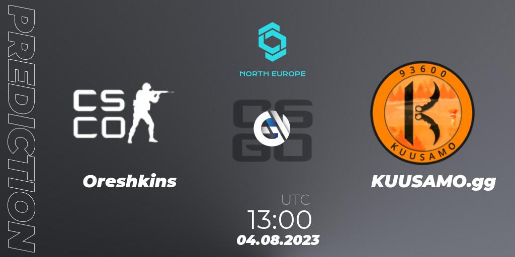 Prognose für das Spiel Oreshkins VS KUUSAMO.gg. 04.08.2023 at 13:00. Counter-Strike (CS2) - CCT North Europe Series #7: Open Qualifier