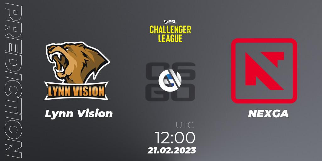 Prognose für das Spiel Lynn Vision VS NEXGA. 21.02.2023 at 12:00. Counter-Strike (CS2) - ESL Challenger League Season 44: Asia-Pacific