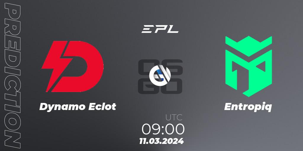 Prognose für das Spiel Dynamo Eclot VS Entropiq. 11.03.24. CS2 (CS:GO) - European Pro League Season 14