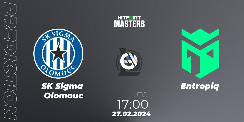 Prognose für das Spiel SK Sigma Olomouc VS Entropiq. 27.02.24. LoL - Hitpoint Masters Spring 2024