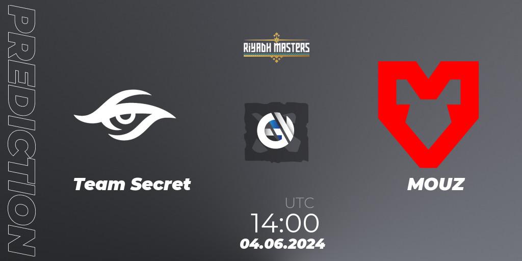 Prognose für das Spiel Team Secret VS MOUZ. 04.06.2024 at 14:00. Dota 2 - Riyadh Masters 2024: Western Europe Closed Qualifier