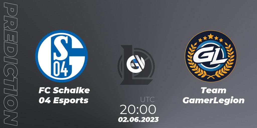 Prognose für das Spiel FC Schalke 04 Esports VS Team GamerLegion. 02.06.23. LoL - Prime League Summer 2023 - Group Stage