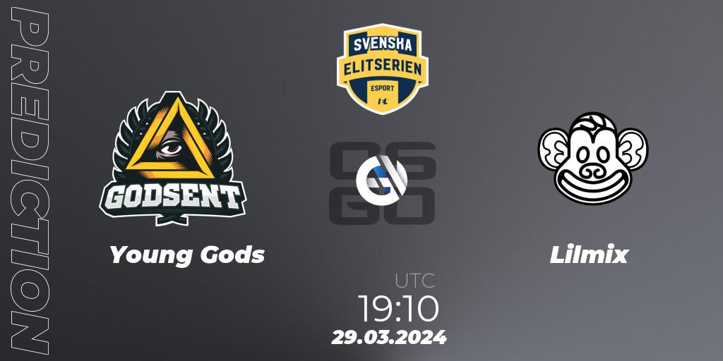 Prognose für das Spiel Young Gods VS Lilmix. 29.03.2024 at 19:10. Counter-Strike (CS2) - Svenska Elitserien Spring 2024
