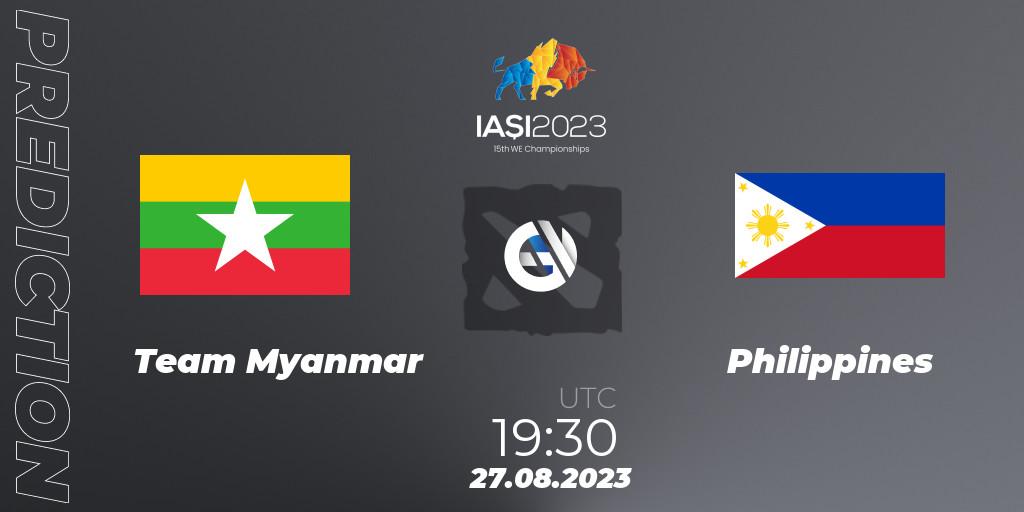 Prognose für das Spiel Team Myanmar VS Philippines. 27.08.23. Dota 2 - IESF World Championship 2023