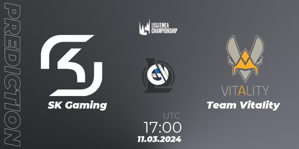 Prognose für das Spiel SK Gaming VS Team Vitality. 11.03.24. LoL - LEC Spring 2024 - Regular Season