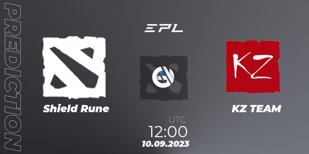 Prognose für das Spiel Shield Rune VS KZ TEAM. 10.09.2023 at 13:30. Dota 2 - European Pro League Season 12
