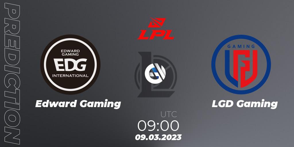 Prognose für das Spiel Edward Gaming VS LGD Gaming. 09.03.2023 at 09:00. LoL - LPL Spring 2023 - Group Stage