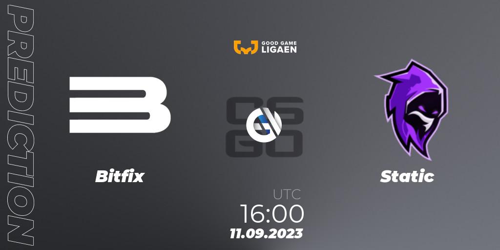 Prognose für das Spiel Bitfix VS Static. 11.09.2023 at 16:00. Counter-Strike (CS2) - Good Game-ligaen Fall 2023: Regular Season