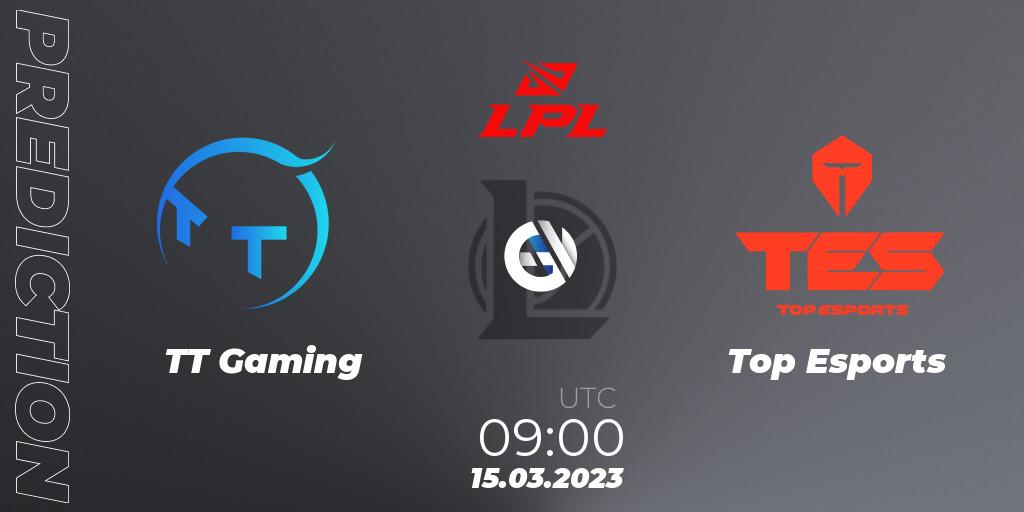 Prognose für das Spiel TT Gaming VS Top Esports. 15.03.23. LoL - LPL Spring 2023 - Group Stage