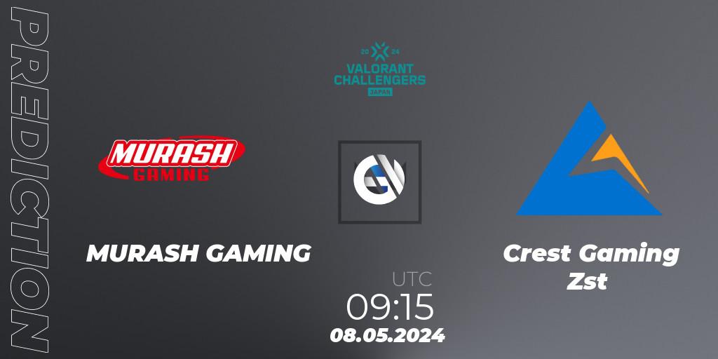 Prognose für das Spiel MURASH GAMING VS Crest Gaming Zst. 08.05.2024 at 09:15. VALORANT - VALORANT Challengers Japan 2024: Split 2 Advance Stage