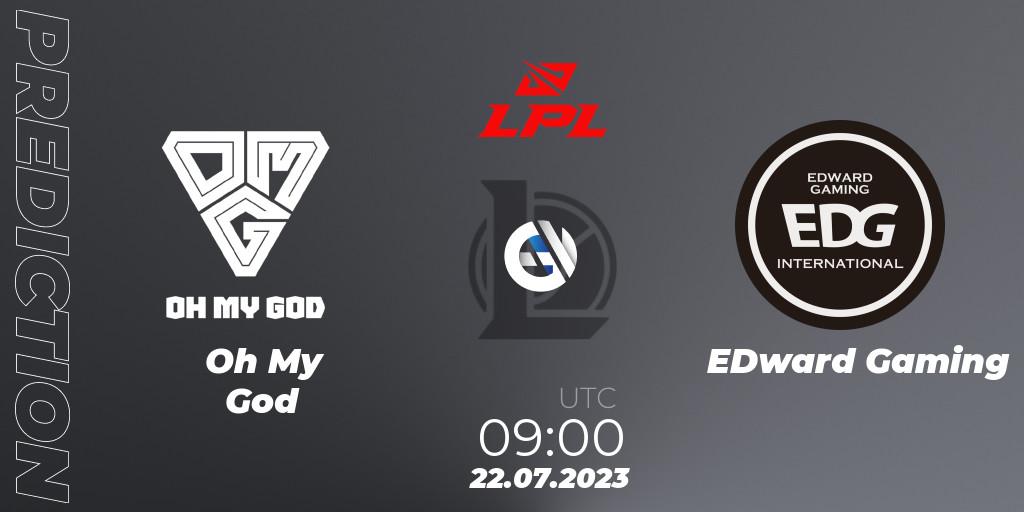 Prognose für das Spiel Oh My God VS EDward Gaming. 22.07.23. LoL - LPL Summer 2023 - Playoffs