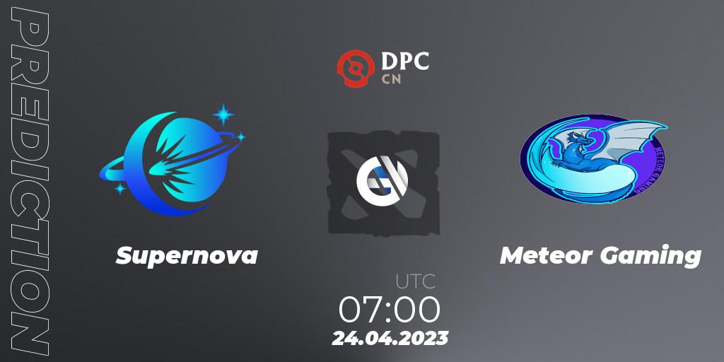 Prognose für das Spiel Supernova VS Meteor Gaming. 24.04.23. Dota 2 - DPC 2023 Tour 2: CN Division II (Lower)