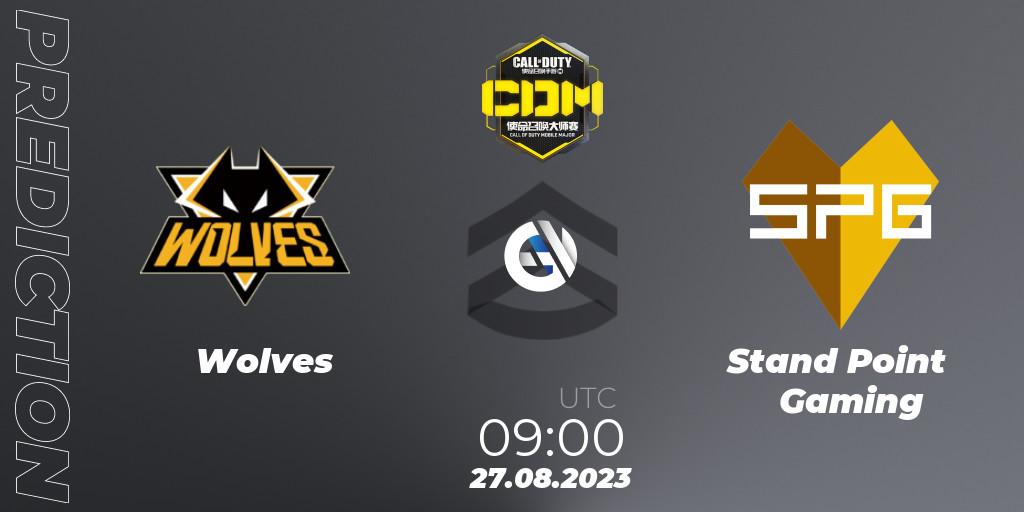 Prognose für das Spiel Wolves VS Stand Point Gaming. 27.08.2023 at 09:00. Call of Duty - China Masters 2023 S6 - Stage 2