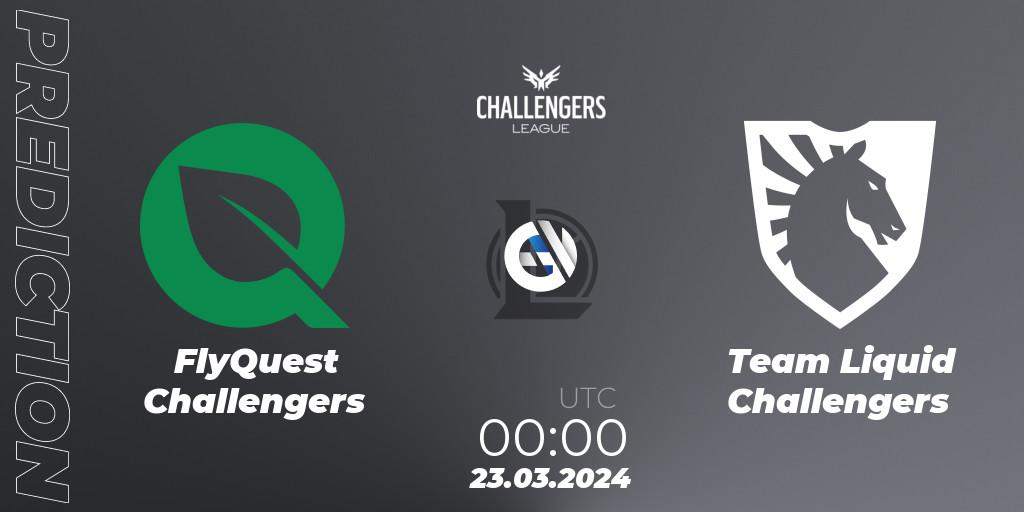 Prognose für das Spiel FlyQuest Challengers VS Team Liquid Challengers. 23.03.24. LoL - NACL 2024 Spring - Playoffs