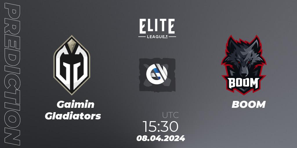 Prognose für das Spiel Gaimin Gladiators VS BOOM. 08.04.24. Dota 2 - Elite League: Round-Robin Stage