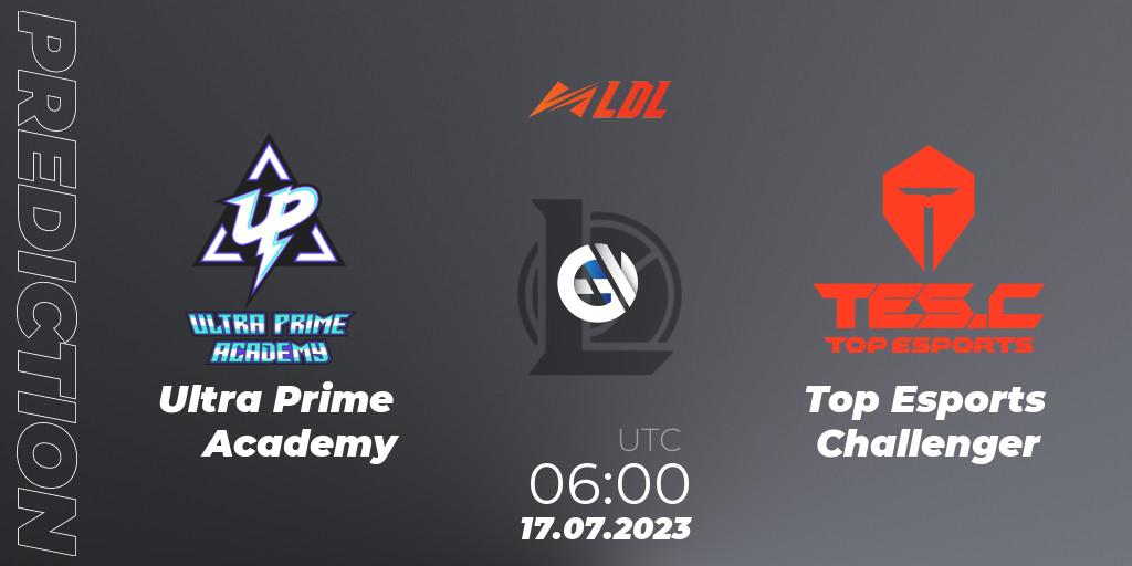 Prognose für das Spiel Ultra Prime Academy VS Top Esports Challenger. 17.07.2023 at 06:00. LoL - LDL 2023 - Regular Season - Stage 3