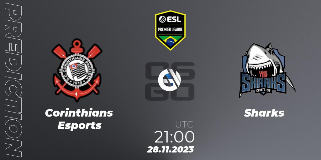 Prognose für das Spiel Corinthians Esports VS Sharks. 28.11.23. CS2 (CS:GO) - ESL Brasil Premier League Season 15