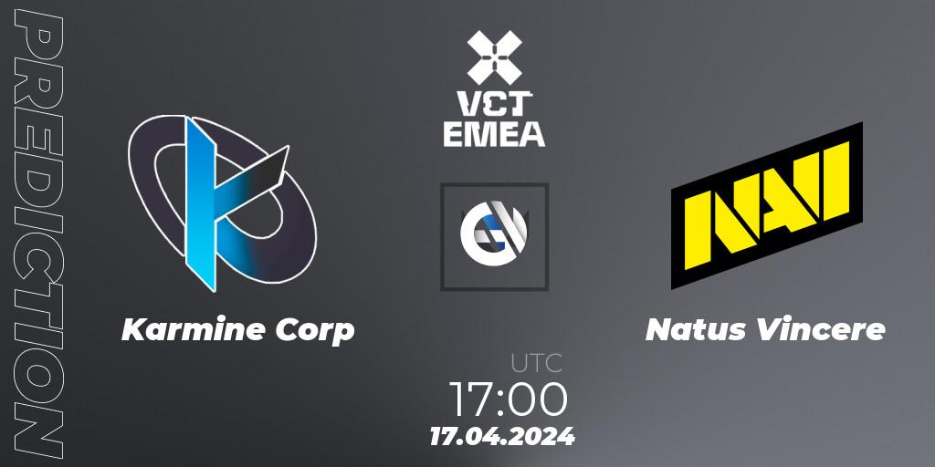 Prognose für das Spiel Karmine Corp VS Natus Vincere. 17.04.24. VALORANT - VALORANT Champions Tour 2024: EMEA League - Stage 1 - Group Stage