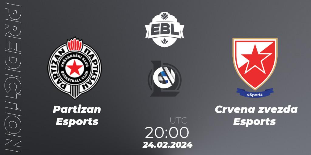 Prognose für das Spiel Partizan Esports VS Crvena zvezda Esports. 24.02.24. LoL - Esports Balkan League Season 14