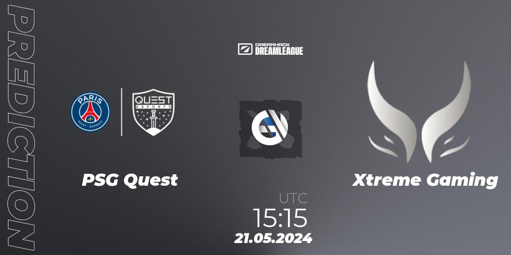 Prognose für das Spiel PSG Quest VS Xtreme Gaming. 21.05.2024 at 16:00. Dota 2 - DreamLeague Season 23