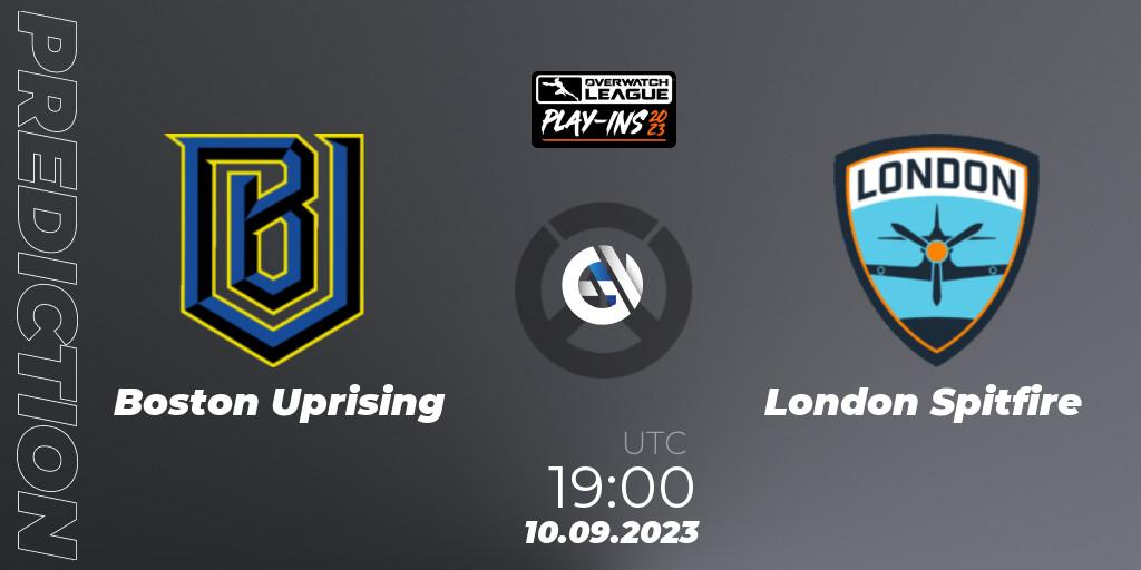 Prognose für das Spiel Boston Uprising VS London Spitfire. 10.09.23. Overwatch - Overwatch League 2023 - Play-Ins