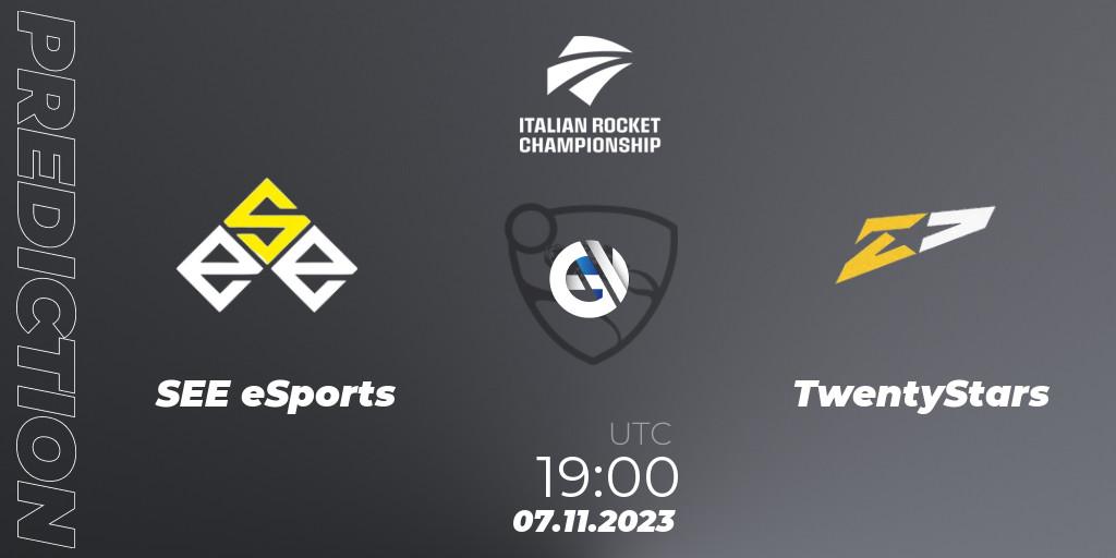 Prognose für das Spiel SEE eSports VS TwentyStars. 07.11.2023 at 19:00. Rocket League - Italian Rocket Championship Season 11Serie A Relegation