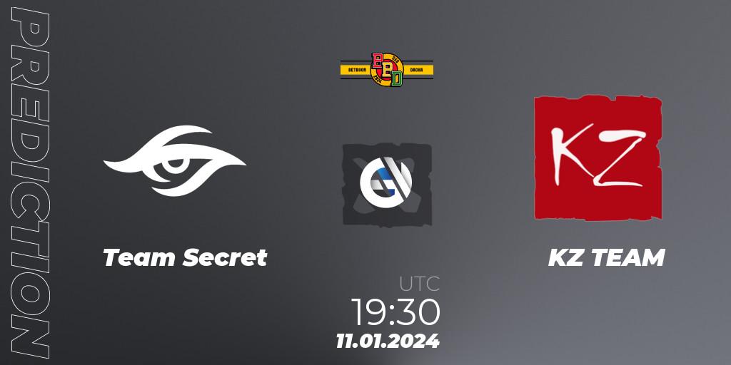 Prognose für das Spiel Team Secret VS KZ TEAM. 11.01.24. Dota 2 - BetBoom Dacha Dubai 2024: WEU Closed Qualifier