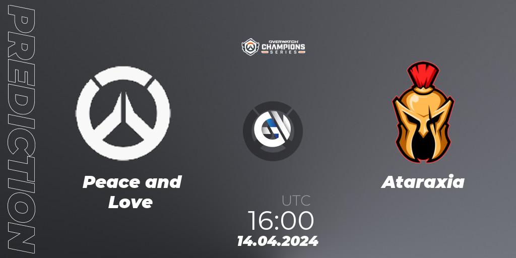Prognose für das Spiel Peace and Love VS Ataraxia. 14.04.2024 at 16:00. Overwatch - Overwatch Champions Series 2024 - EMEA Stage 2 Group Stage