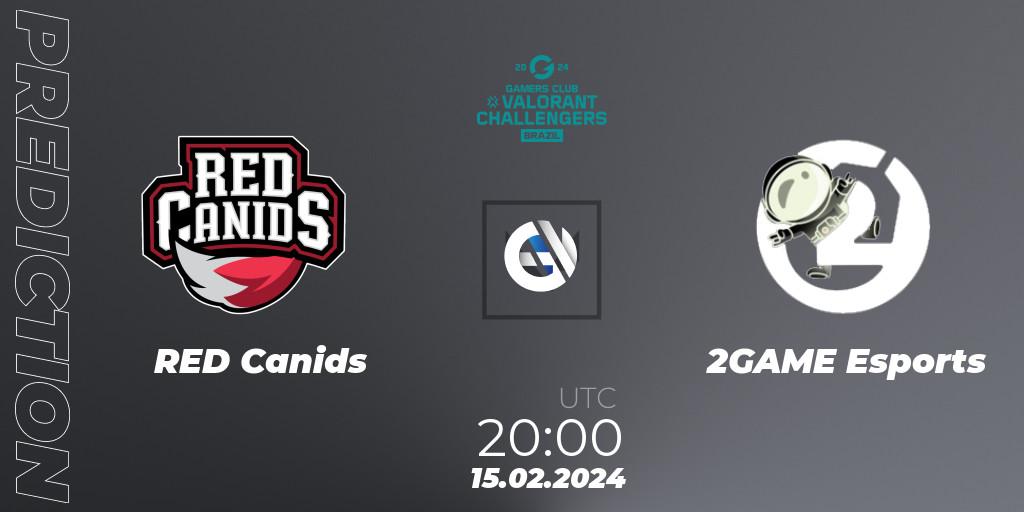 Prognose für das Spiel RED Canids VS 2GAME Esports. 15.02.2024 at 20:00. VALORANT - VALORANT Challengers Brazil 2024: Split 1
