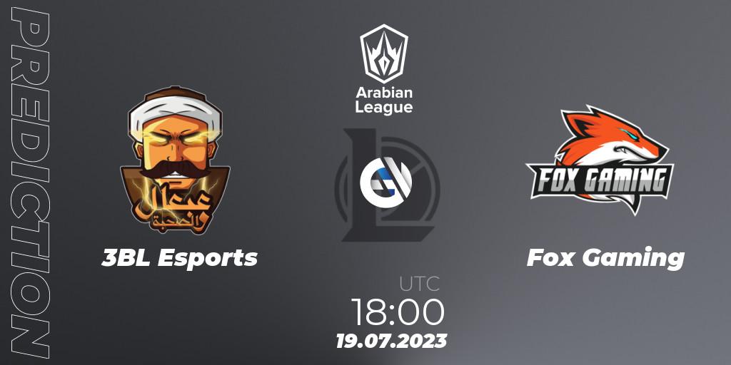 Prognose für das Spiel 3BL Esports VS Fox Gaming. 19.07.23. LoL - Arabian League Summer 2023 - Group Stage
