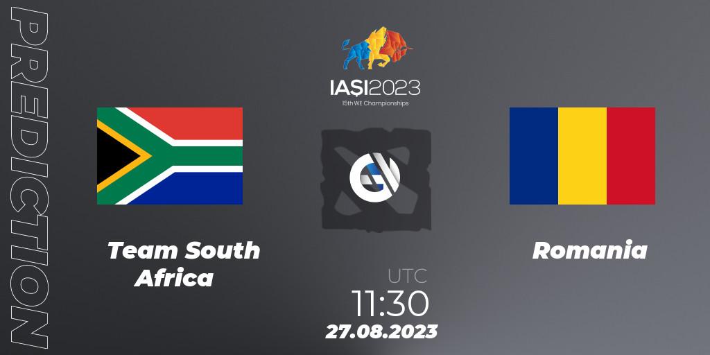 Prognose für das Spiel Team South Africa VS Romania. 27.08.23. Dota 2 - IESF World Championship 2023