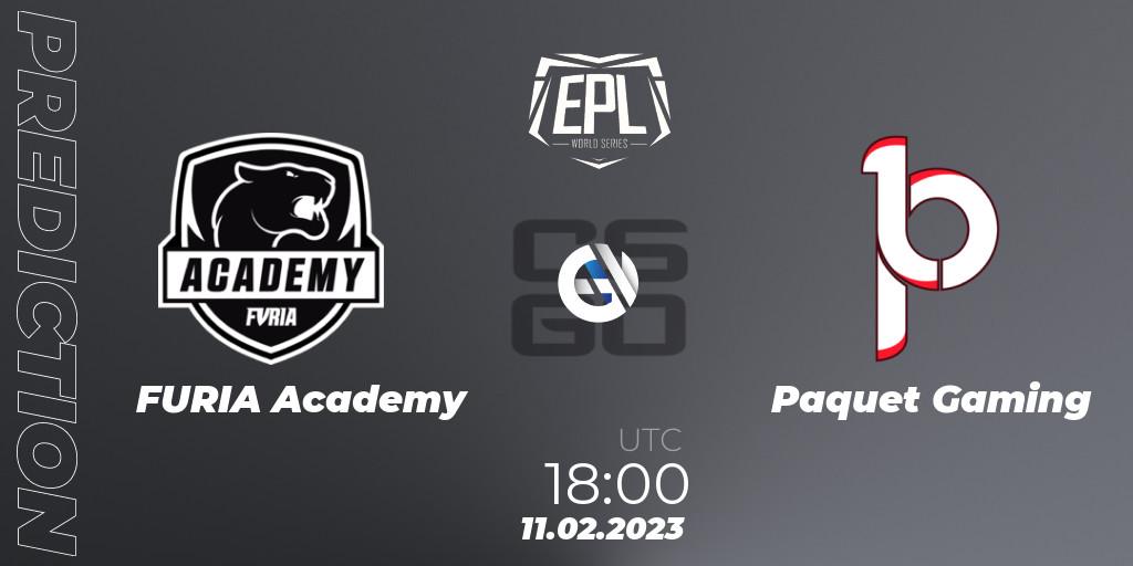 Prognose für das Spiel FURIA Academy VS Paquetá Gaming. 11.02.23. CS2 (CS:GO) - EPL World Series: Americas Season 2