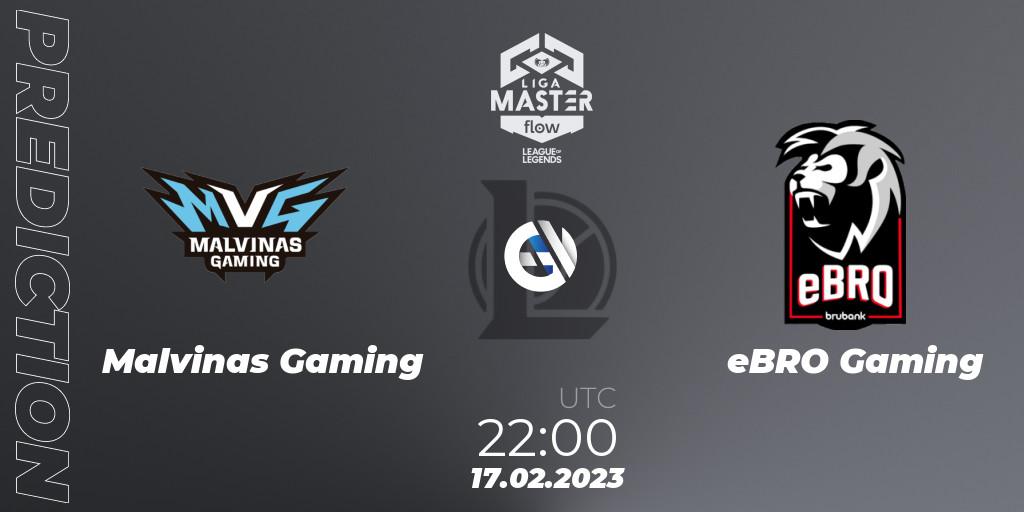 Prognose für das Spiel Malvinas Gaming VS eBRO Gaming. 17.02.2023 at 22:00. LoL - Liga Master Opening 2023 - Group Stage