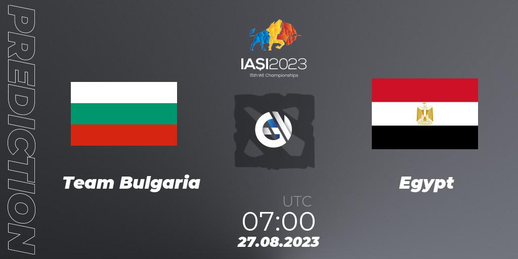 Prognose für das Spiel Team Bulgaria VS Egypt. 27.08.23. Dota 2 - IESF World Championship 2023