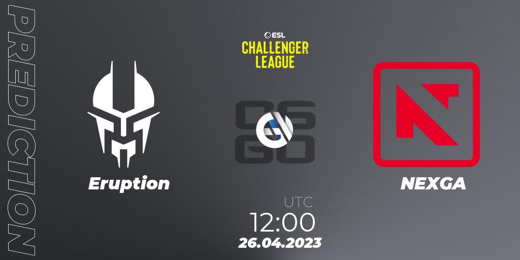 Prognose für das Spiel Eruption VS NEXGA. 26.04.23. CS2 (CS:GO) - ESL Challenger League Season 45: Asia-Pacific