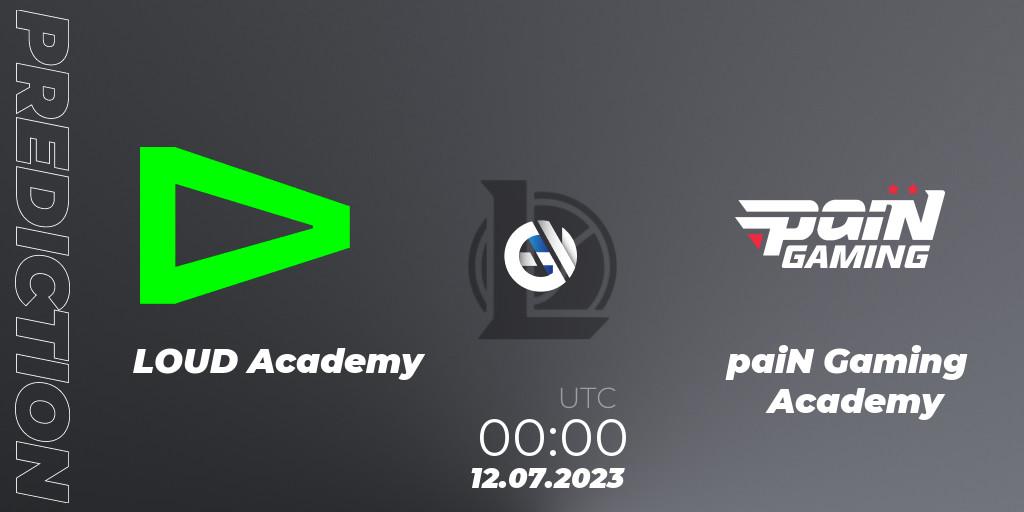 Prognose für das Spiel LOUD Academy VS paiN Gaming Academy. 12.07.2023 at 00:00. LoL - CBLOL Academy Split 2 2023 - Group Stage