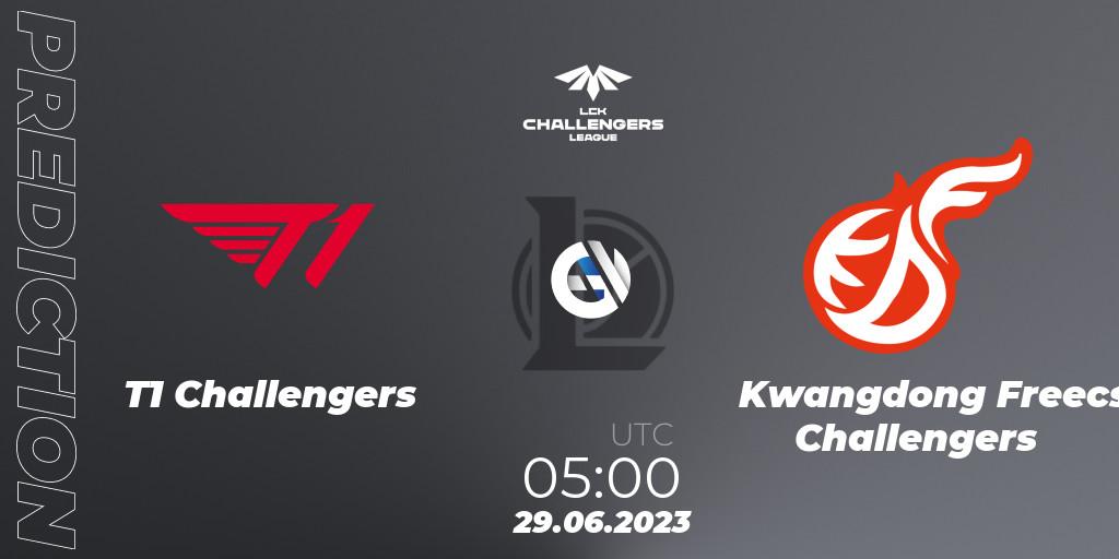 Prognose für das Spiel T1 Challengers VS Kwangdong Freecs Challengers. 29.06.23. LoL - LCK Challengers League 2023 Summer - Group Stage