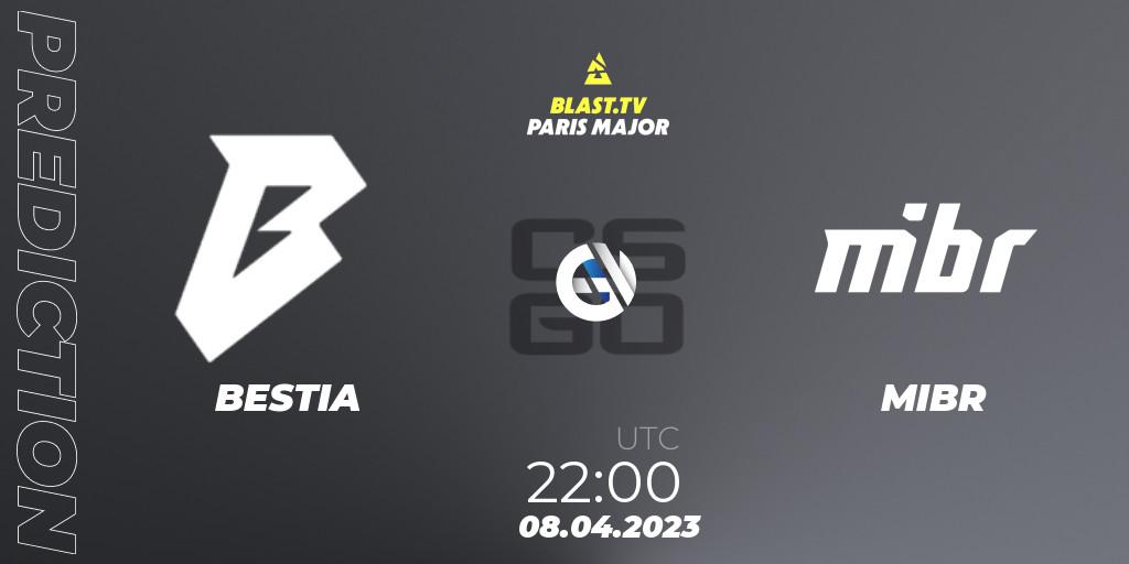 Prognose für das Spiel BESTIA VS MIBR. 08.04.2023 at 21:15. Counter-Strike (CS2) - BLAST.tv Paris Major 2023 Americas RMR
