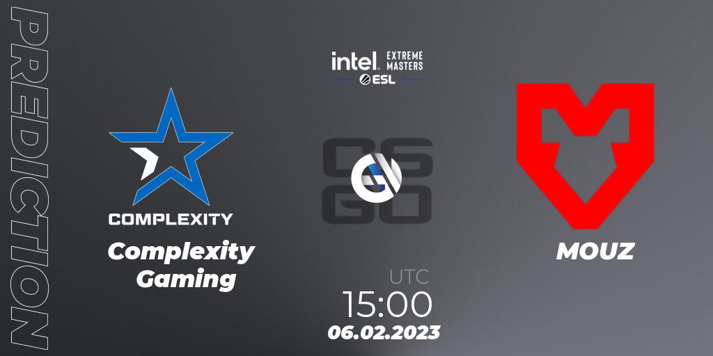 Prognose für das Spiel Complexity Gaming VS MOUZ. 06.02.2023 at 15:40. Counter-Strike (CS2) - IEM Katowice 2023