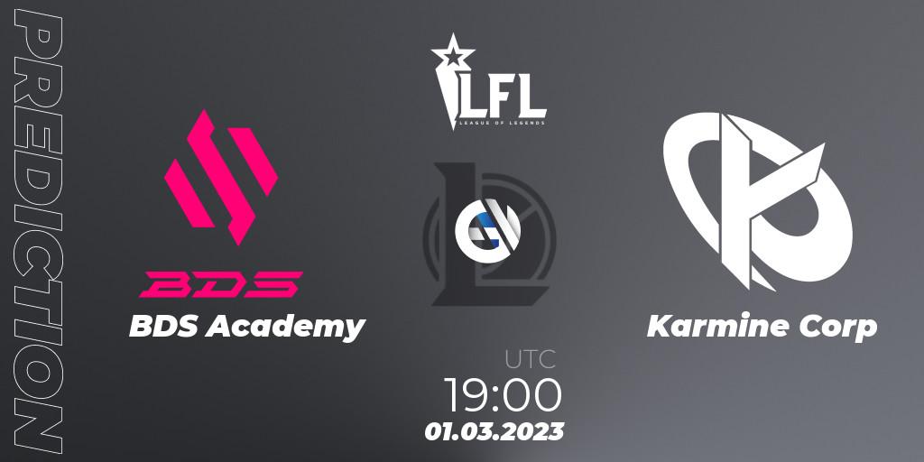 Prognose für das Spiel BDS Academy VS Karmine Corp. 01.03.2023 at 19:00. LoL - LFL Spring 2023 - Group Stage