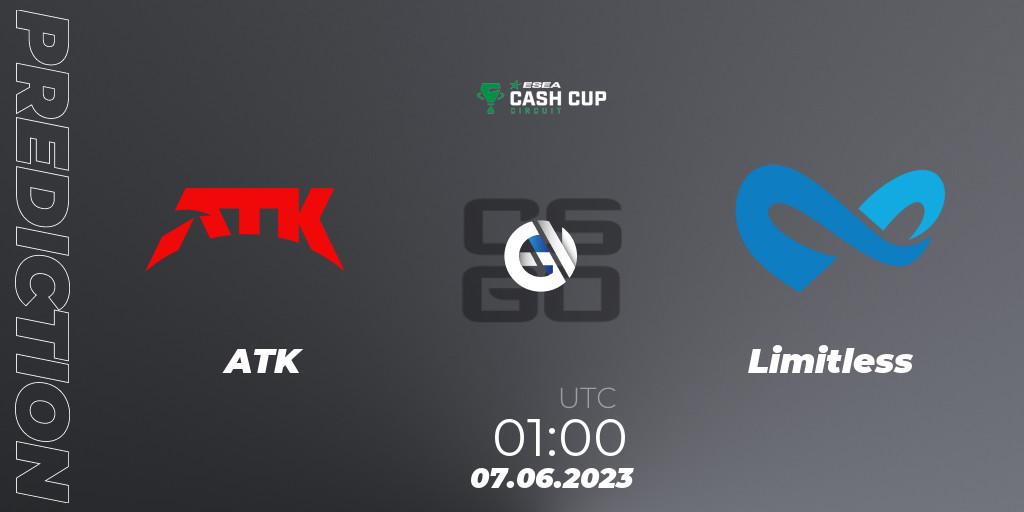 Prognose für das Spiel ATK VS Limitless. 07.06.23. CS2 (CS:GO) - ESEA Cash Cup Circuit Season 1 Finals