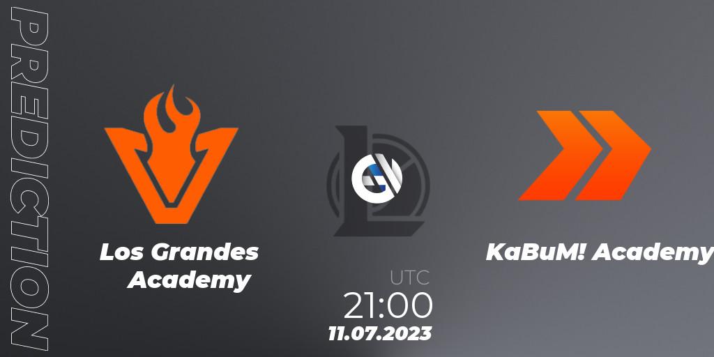 Prognose für das Spiel Los Grandes Academy VS KaBuM! Academy. 11.07.2023 at 21:00. LoL - CBLOL Academy Split 2 2023 - Group Stage