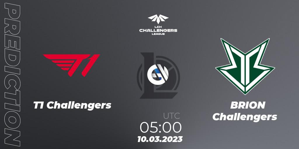 Prognose für das Spiel T1 Challengers VS Brion Esports Challengers. 10.03.2023 at 05:00. LoL - LCK Challengers League 2023 Spring