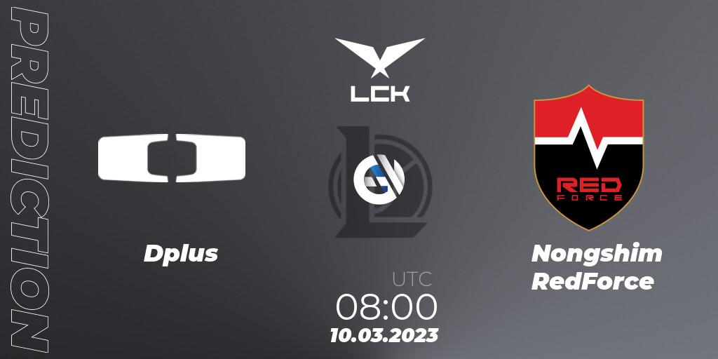 Prognose für das Spiel Dplus VS Nongshim RedForce. 10.03.23. LoL - LCK Spring 2023 - Group Stage