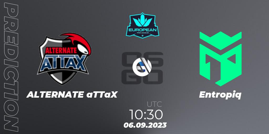 Prognose für das Spiel ALTERNATE aTTaX VS Entropiq. 06.09.23. CS2 (CS:GO) - European Pro League Season 10